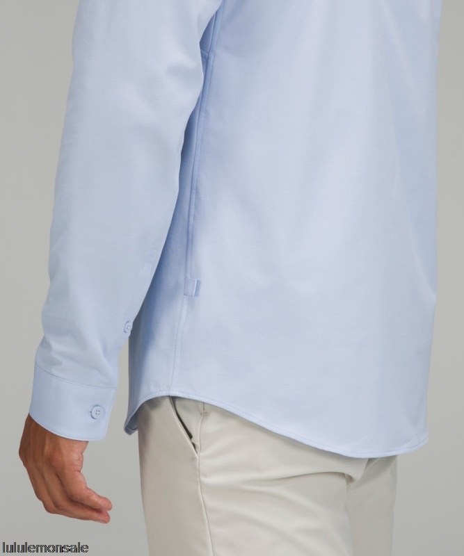 Lululemon Verkauf DELULU610 | Lululemon Deutschland Blau Leinen New Venture Langarmshirt